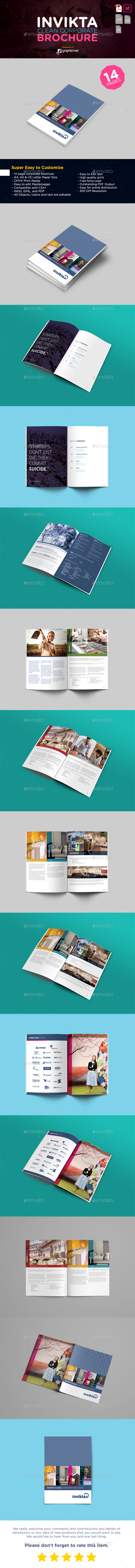 Invikta Clean Corporate Brochure Template - Corporate Brochures