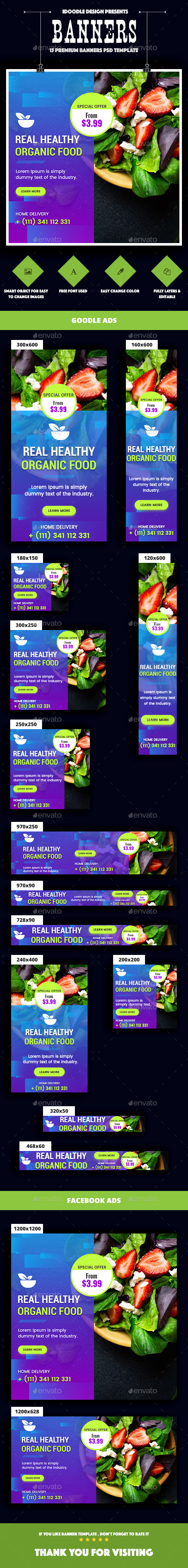 Food & Restaurant Banners Ad - Banners & Ads Web Elements