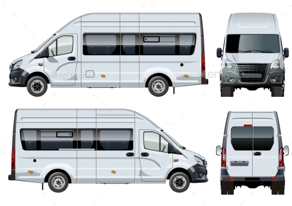 Vector Van Template Isolated on White - Man-made Objects Objects