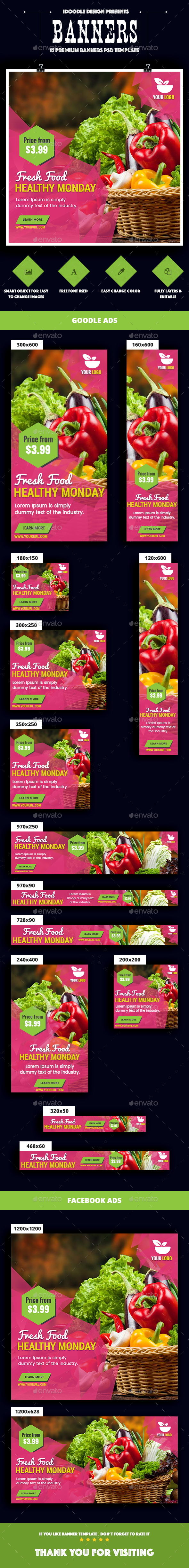 Food & Restaurant Banners Ad - Banners & Ads Web Elements