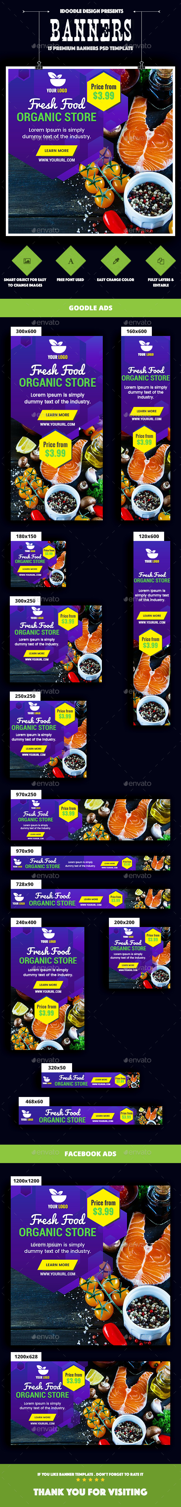 Food & Restaurant Banners Ad - Banners & Ads Web Elements