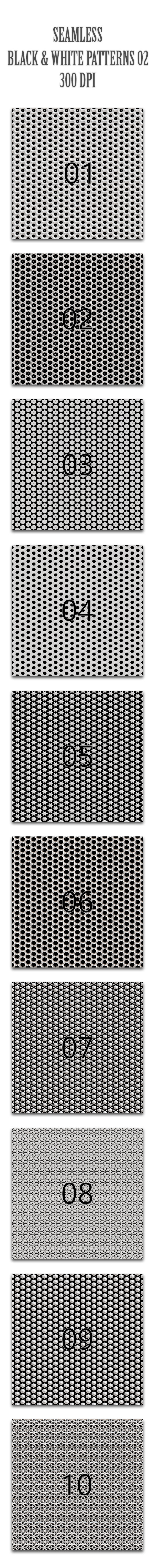 Seamless Black & White Patterns 02 - Textures / Fills / Patterns Photoshop