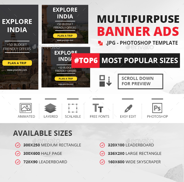 Banner Template - Multipurpose Banner Ads - Banners & Ads Web Elements