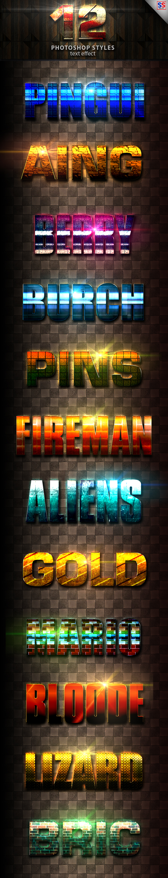 12 Light Photoshop Text Effect vol 19 - Text Effects Styles