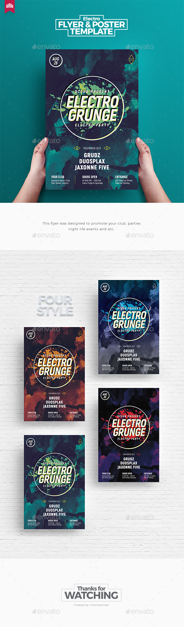 Electro Grunge - Flyer Template - Clubs & Parties Events