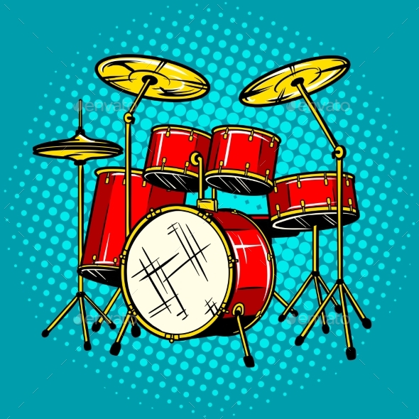 Drum Set Musical Instrument VectorDrum Set Musical Instrument Vector  