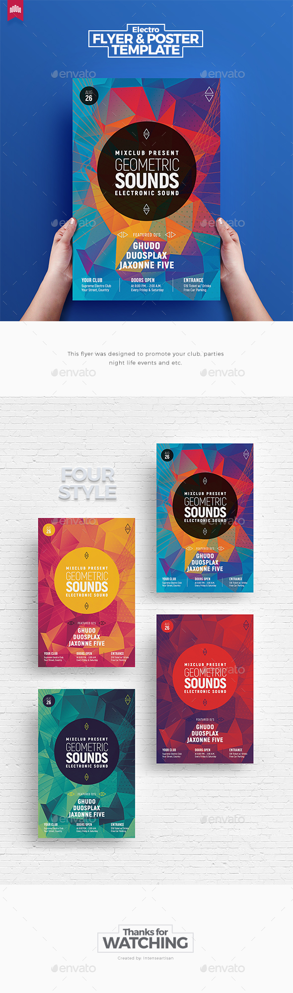 Geometric Sound - Flyer Template - Clubs & Parties Events