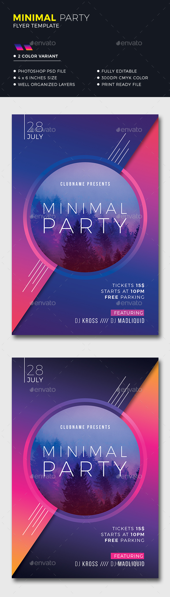 Colorful Minimal Flyer - Clubs & Parties Events