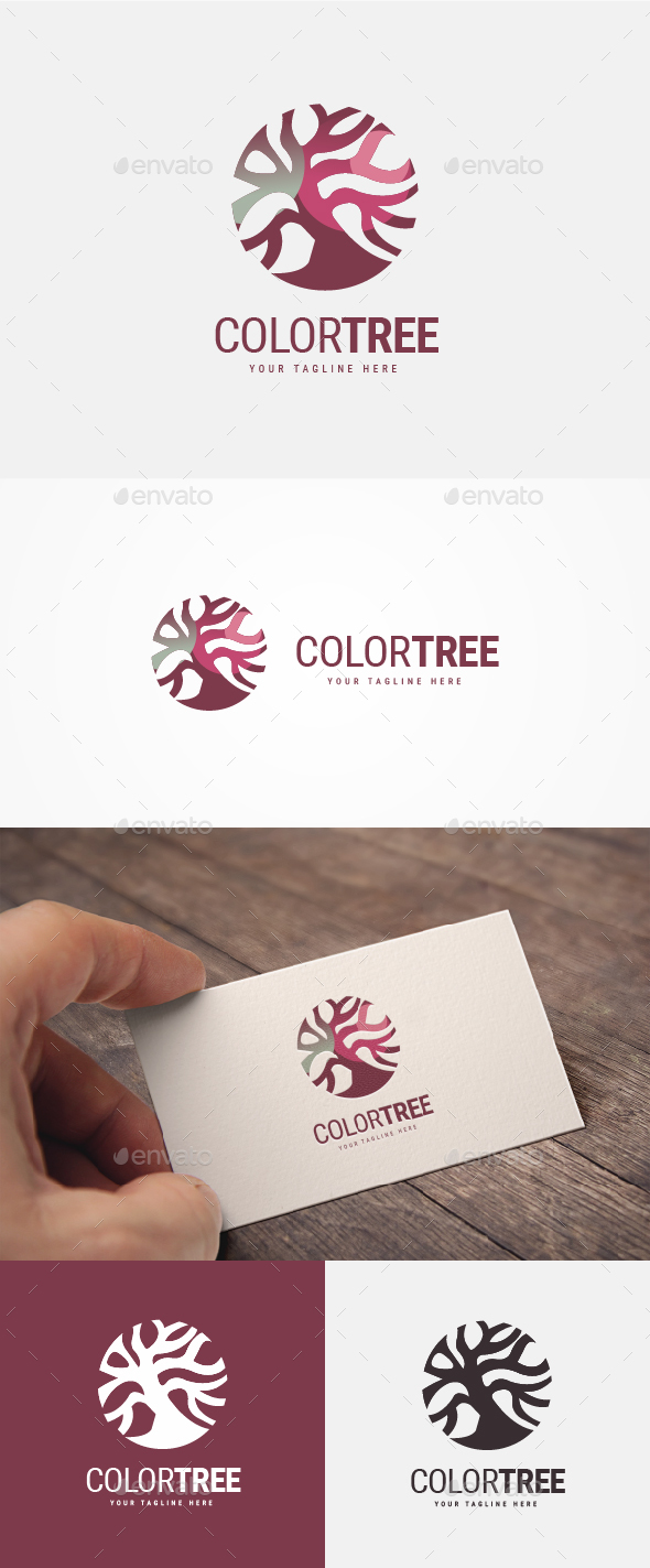 Color Tree Logo - Nature Logo Templates