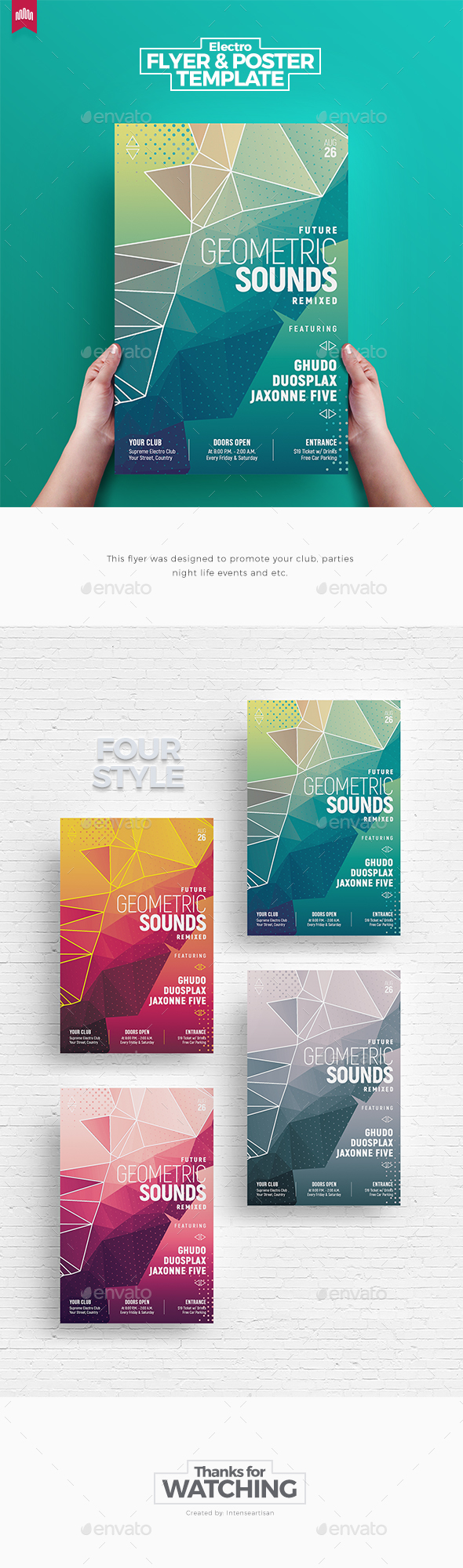 Geometric Sounds - Flyer Template - Clubs & Parties Events