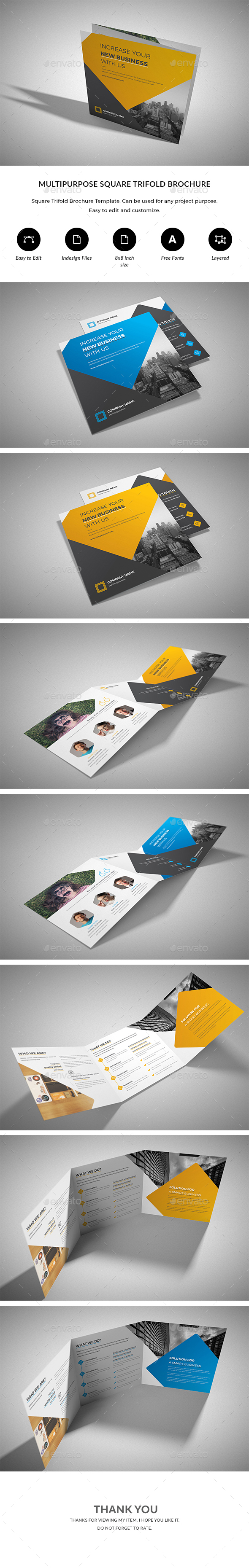 Square Trifold Brochure - Brochures Print Templates