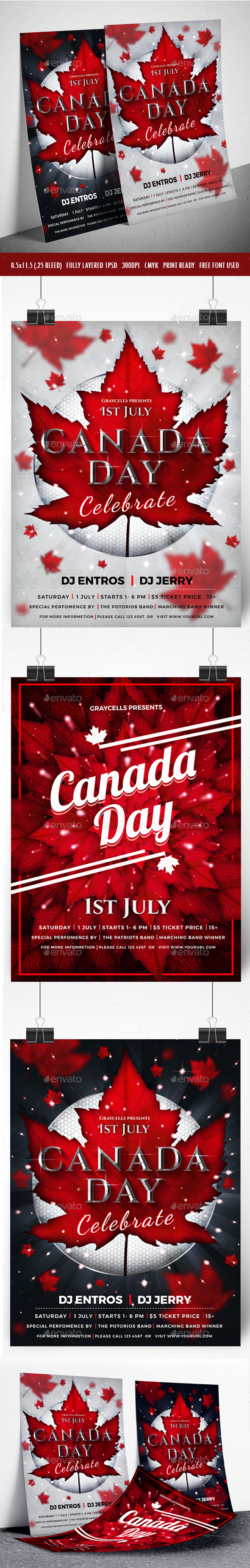 3 Canada Day Flyer - Events Flyers