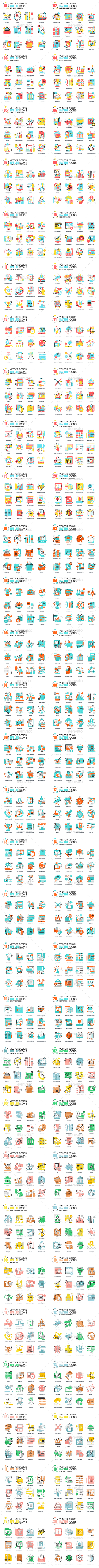 Set of Flat Design Icons - Icons