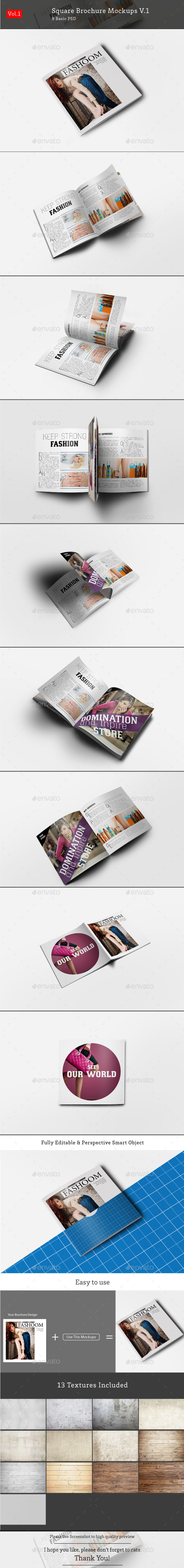 Square Brochure Mockups V.1 - Brochures Print