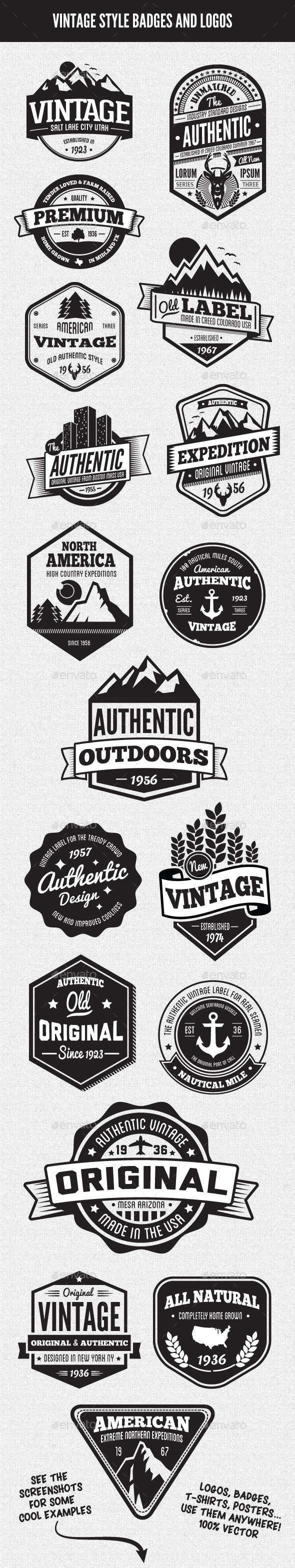 Vintage Style Badges and Logos Vol 3 by GraphicMonkee | GraphicRiver