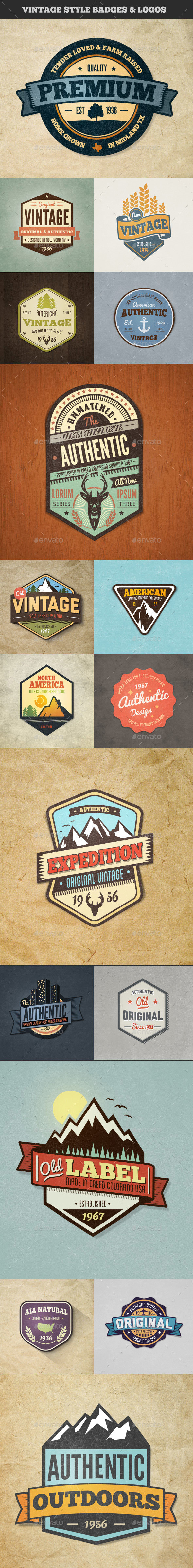 Vintage Style Badges and Logos - Colored Vol 3 - Badges & Stickers Web Elements