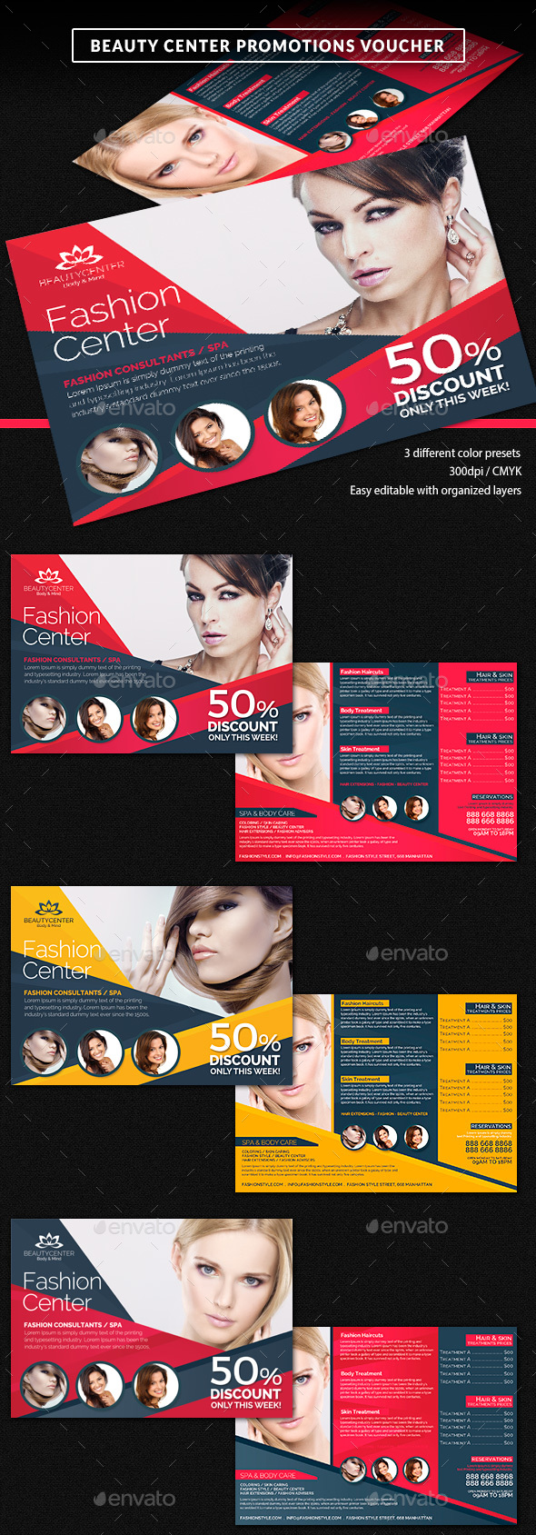 Beauty Center Discount Voucher Template - Cards & Invites Print Templates
