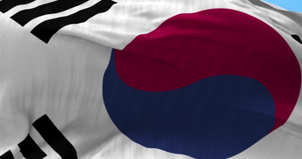 South Korea Flag in the Wind alt