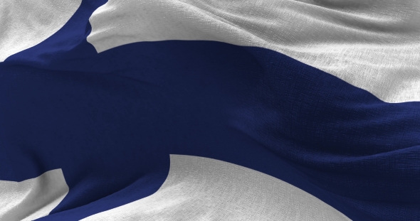 Finland Flag in the Wind