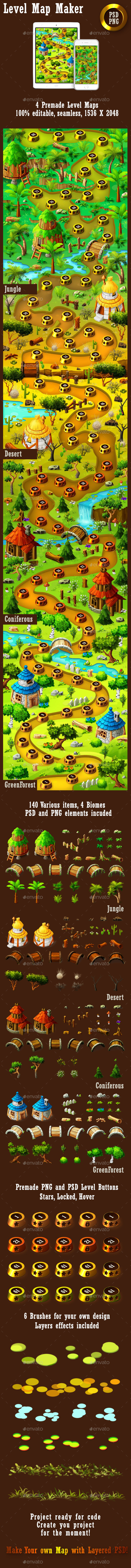 Forest Game Level Map Maker - Backgrounds Game Assets