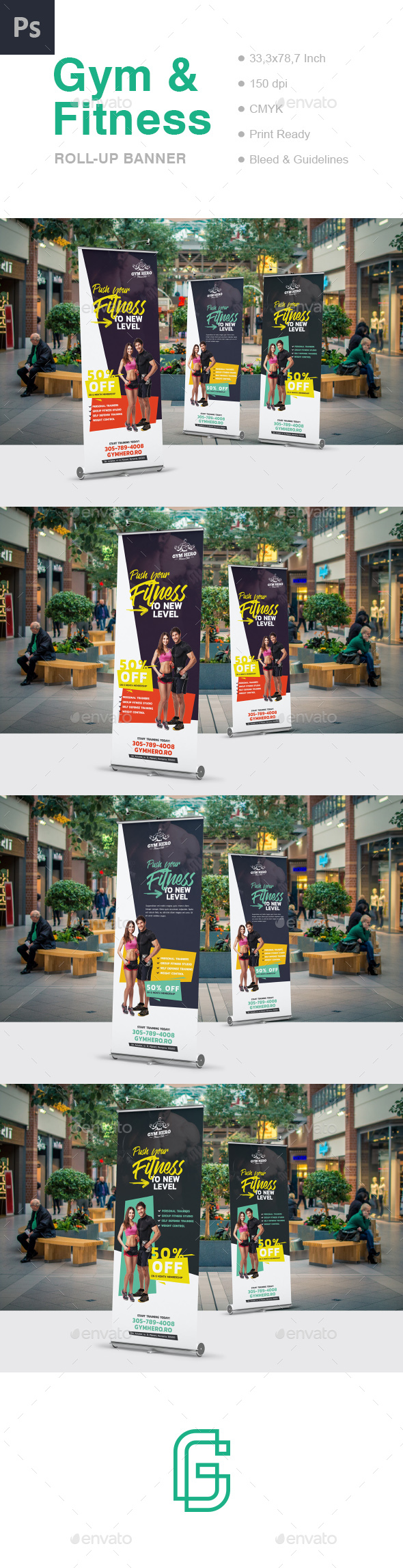 Gym Roll-Up Banner - Signage Print Templates