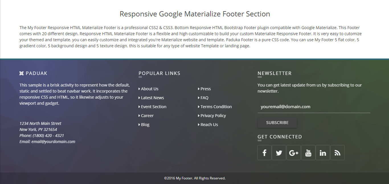 bottom footer html Bottom footer html