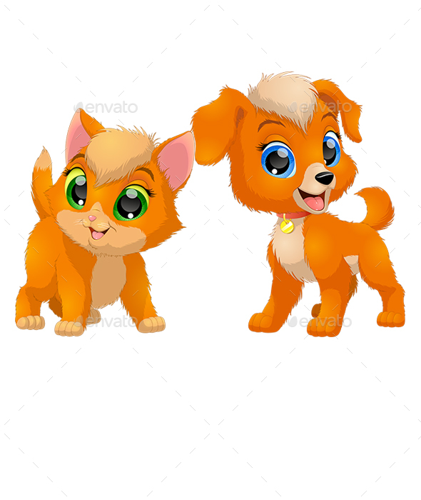 Kitten and Puppy Friends - Animals Characters