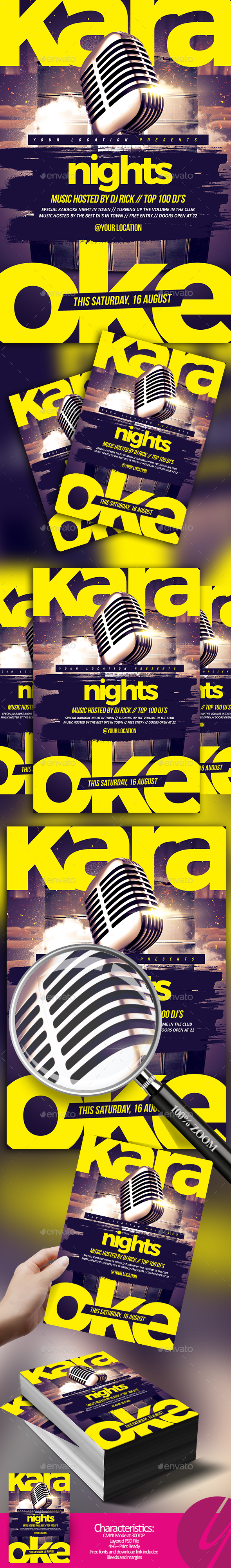 Karaoke Nights Flyer - Clubs & Parties Events