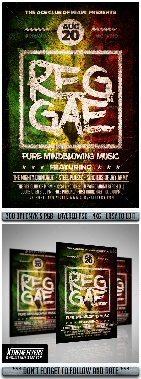 Reggae Flyer - Clubs & Parties Events