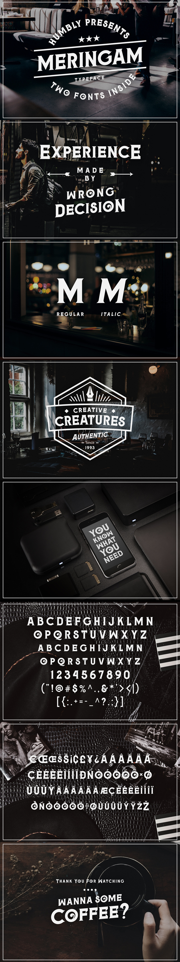 Meringam Typeface - Futuristic Decorative