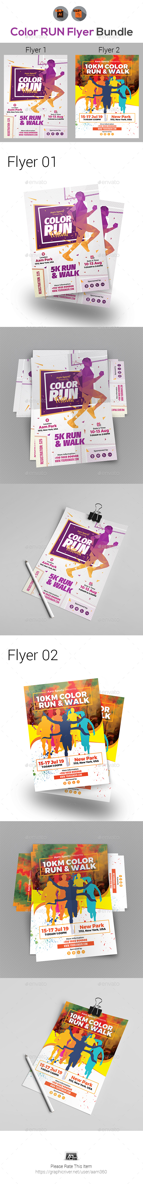 Color Run Event Flyer Bundle - Events Flyers