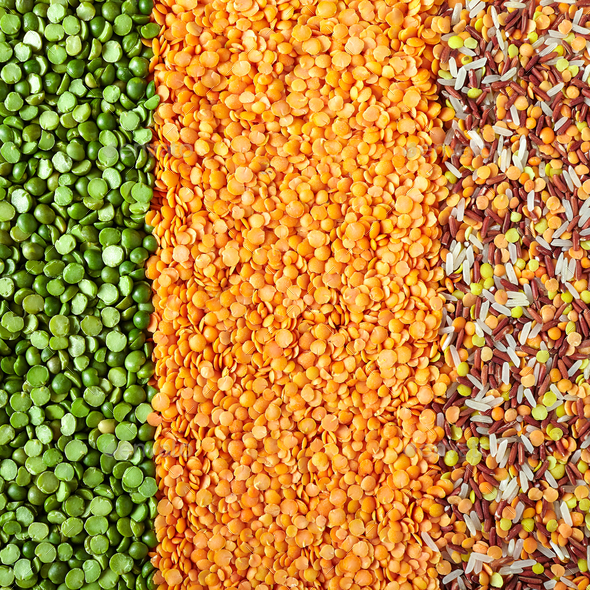 Green Split Peas, Lentils And Rice