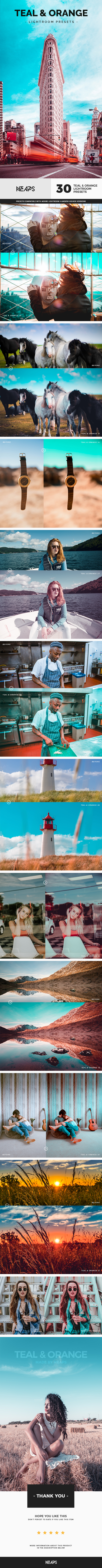 30 Teal & Orange Lightroom Presets - Cinematic Lightroom Presets
