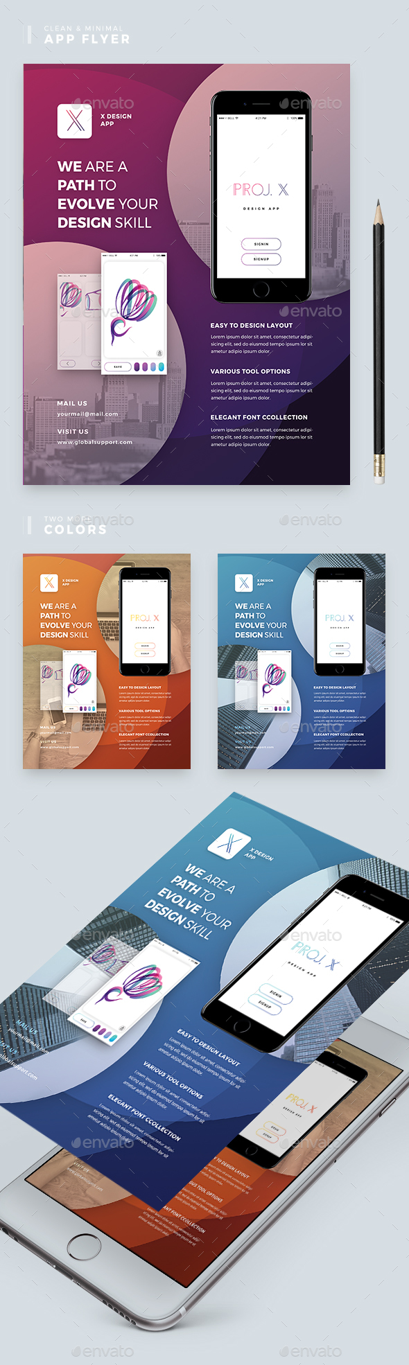 Mobile App Flyer Template - Corporate Flyers