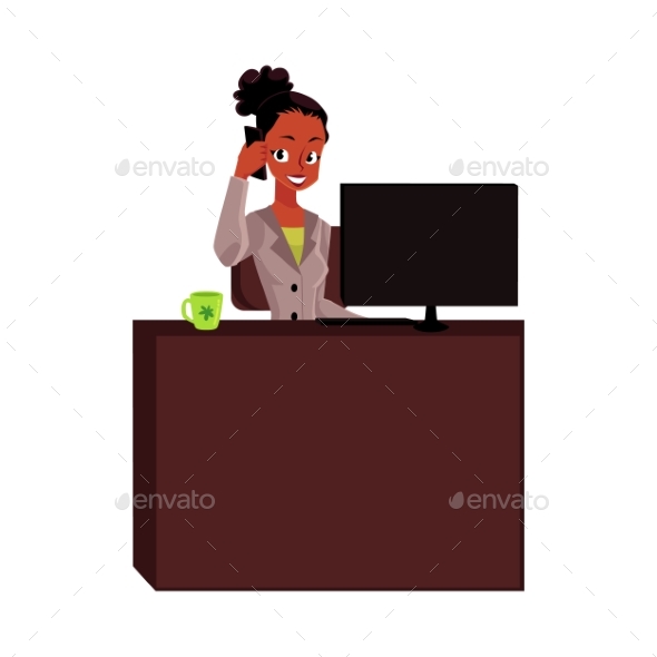 Black, African American Businesswoman, Secretary - People Characters