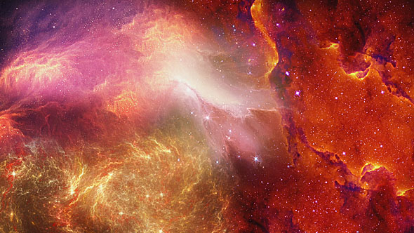 Travel Through Colorful Space Nebulae