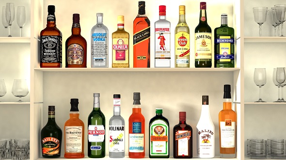 Liquor Bottles With - 3Docean 20171600