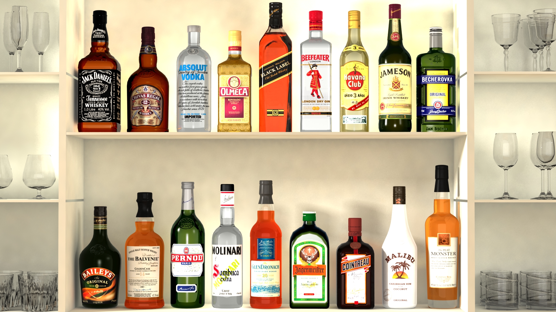 Alcohol Bottles Bar