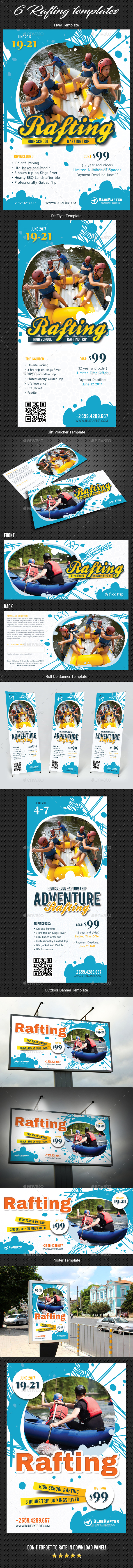 Rafting Flyer Poster Banner Bundle 1 - Signage Print Templates