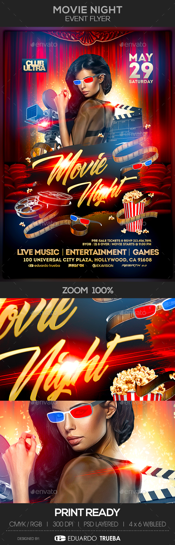 Movie Night Event Flyer - Events Flyers