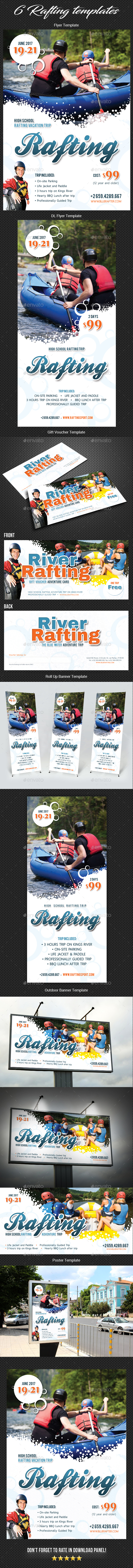 Rafting Flyer Poster Banner Bundle 2 - Signage Print Templates