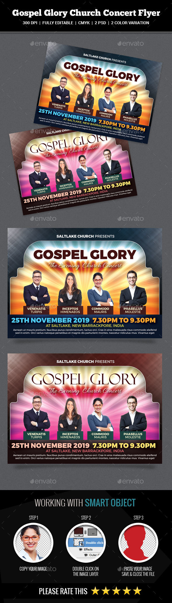 Gospel Glory Church Concert Flyer - Church Flyers