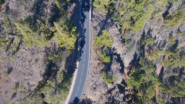 Aerial View of Road Over Clouds on Teide Mountains in Tenerife, Canary Islands alt