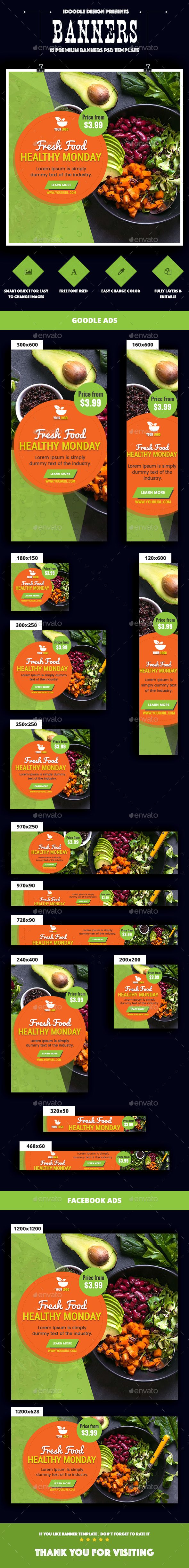Food & Restaurant Banners Ad - Banners & Ads Web Elements