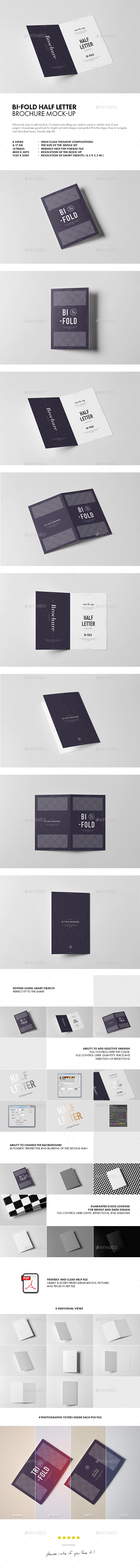 Bi-Fold Half Letter Brochure Mock-up - Brochures Print