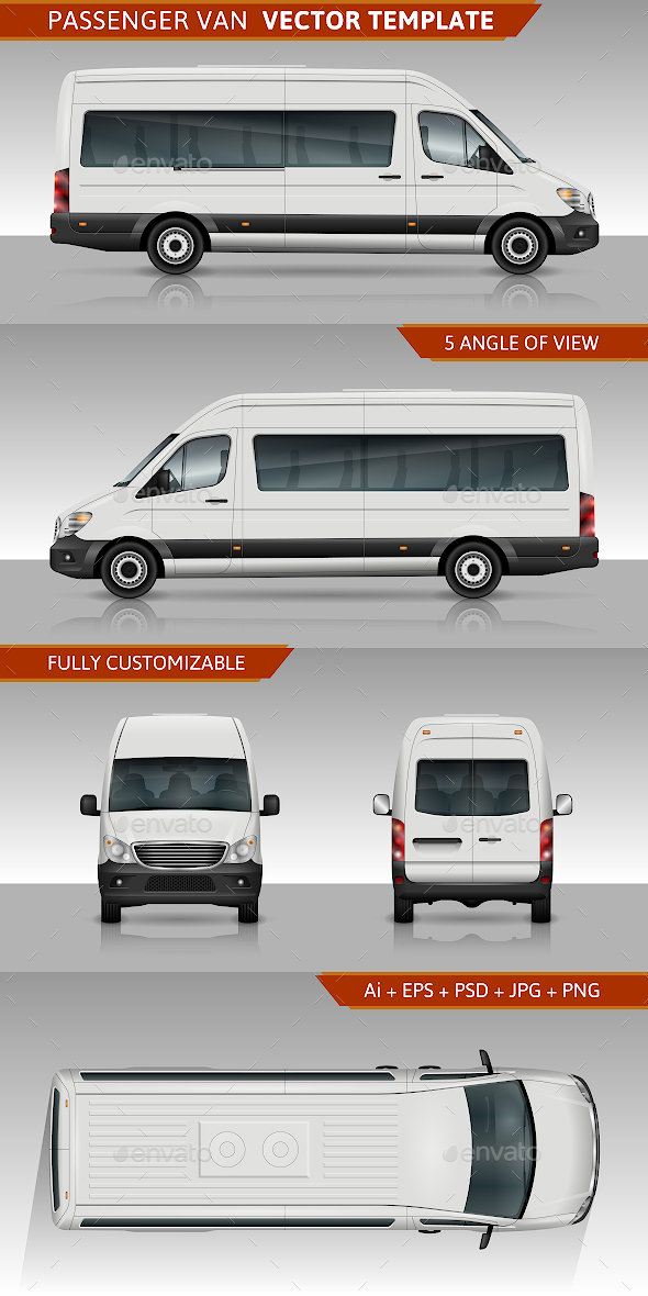 Passenger van Vector template