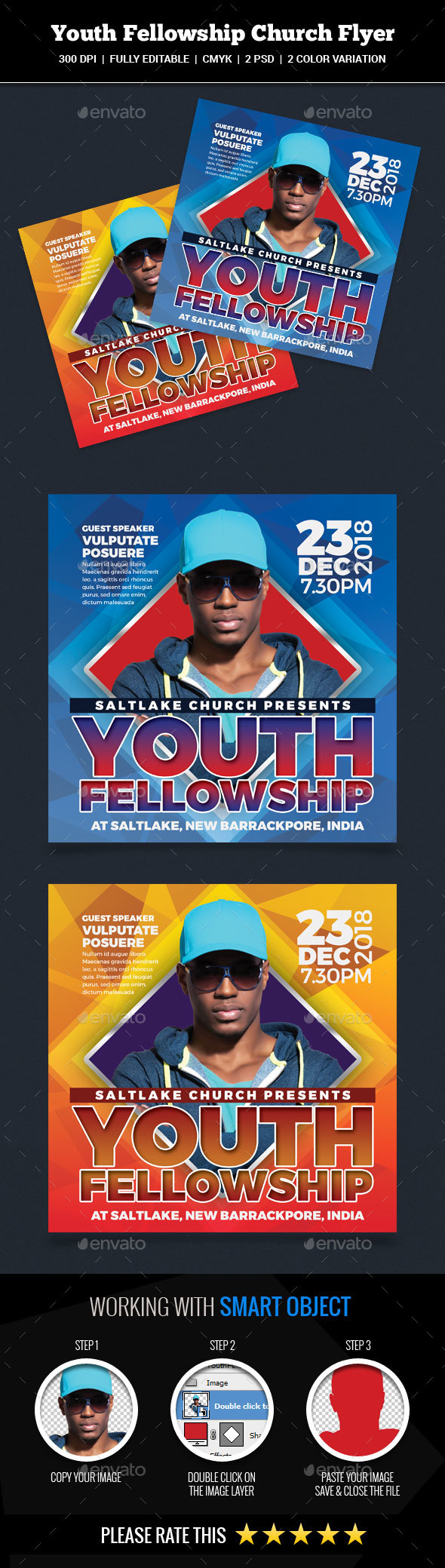 Youth Fellowship Church Flyer - Church Flyers