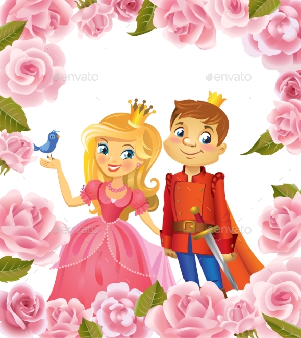Happy Birthday, Princess and Prince, Greeting Card - People Characters