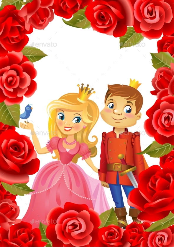 Happy Birthday, Princess and Prince, Greeting Card - People Characters