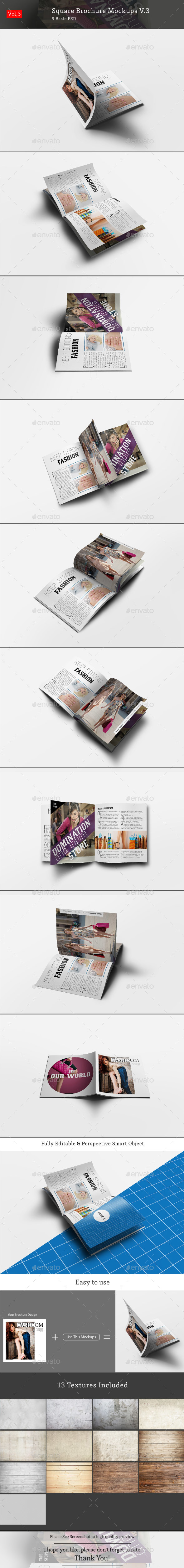 Square Brochure Mockups V.3 - Brochures Print